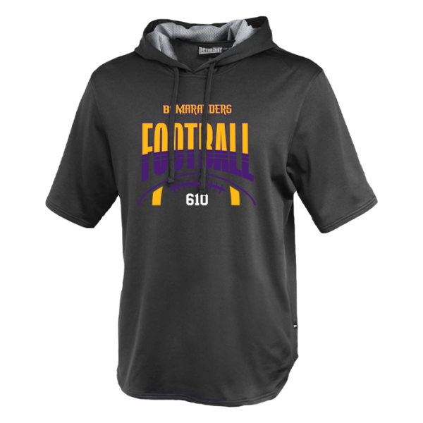 Stripe Football Pennant Short Sleeve Warmup Hoodie
