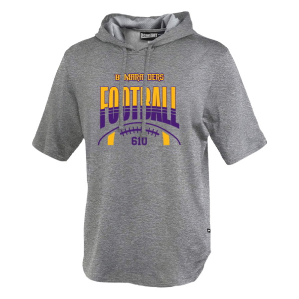 Stripe Football Pennant Short Sleeve Warmup Hoodie