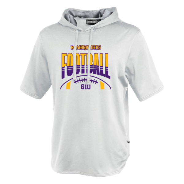 Stripe Football Pennant Short Sleeve Warmup Hoodie