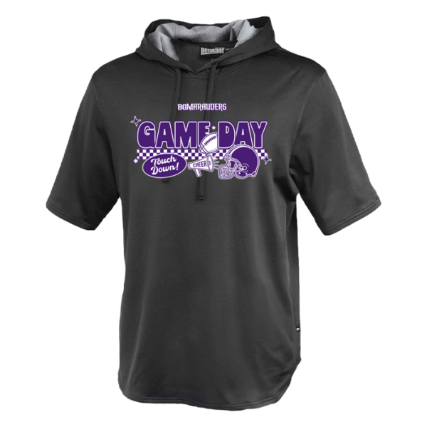 Checkered Game Day Pennant Short Sleeve Warmup Hoodie