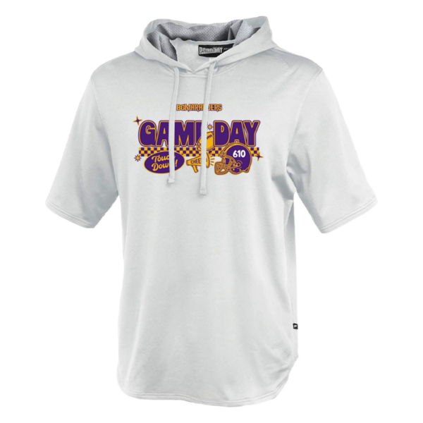 Checkered Game Day Pennant Short Sleeve Warmup Hoodie