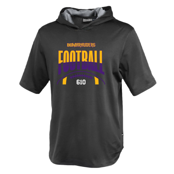 Stripe Football Pennant Youth Short Sleeve Warmup Hoodie