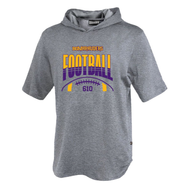 Stripe Football Pennant Youth Short Sleeve Warmup Hoodie