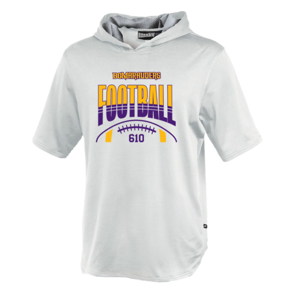 Stripe Football Pennant Youth Short Sleeve Warmup Hoodie