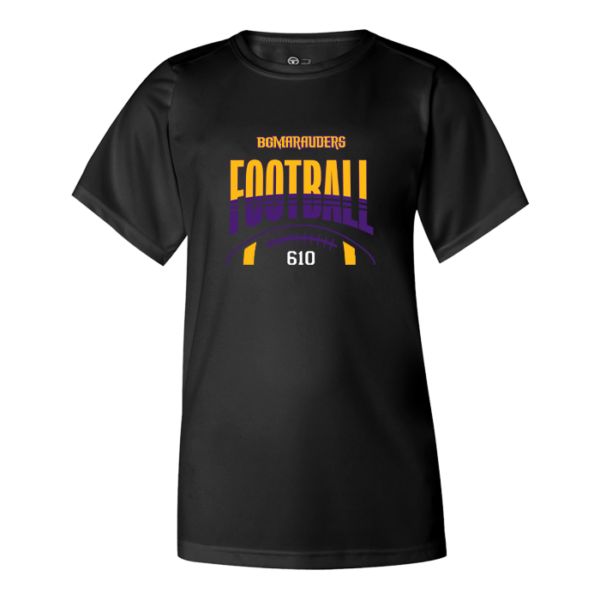Stripe Football Youth Badger Performance Tee