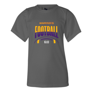 Stripe Football Youth Badger Performance Tee