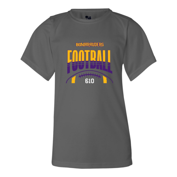 Stripe Football Youth Badger Performance Tee