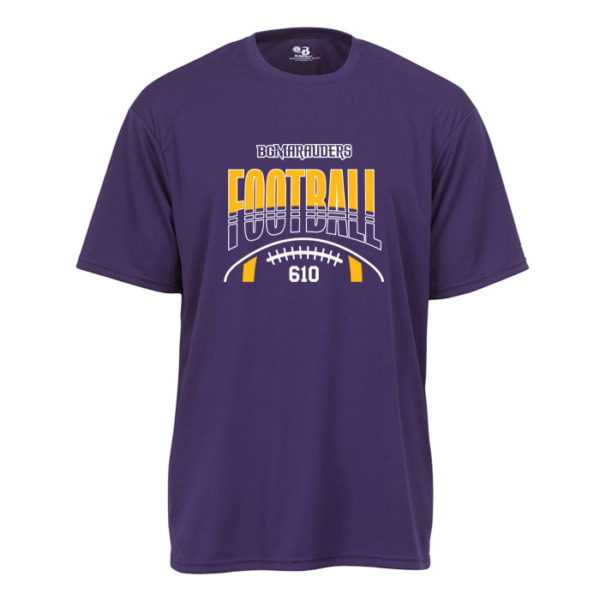 Stripe Football Youth Badger Performance Tee