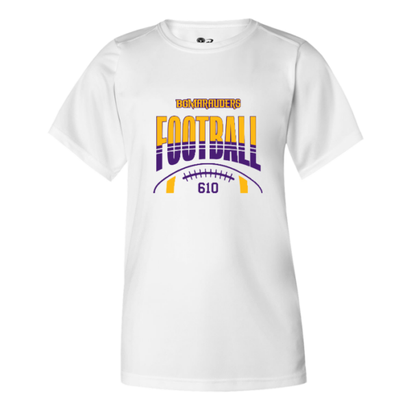 Stripe Football Youth Badger Performance Tee
