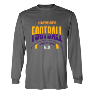 Stripe Football Badger Long Sleeve Performance Tee