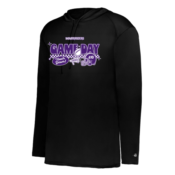 Checkered Game Day Badger Performance Hooded Long Sleeve Tee