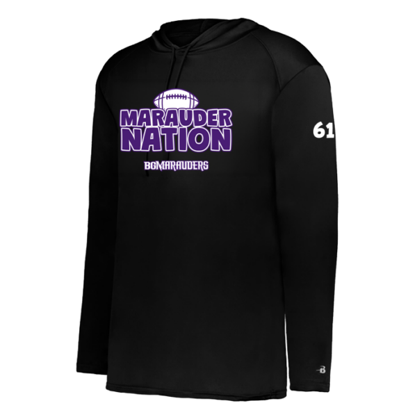 Marauder Nation Badger Performance Hooded Long Sleeve Tee