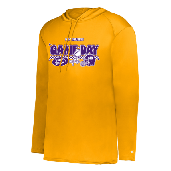 Checkered Game Day Badger Performance Hooded Long Sleeve Tee