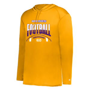 Stripe Football Badger Performance Hooded Long Sleeve Tee