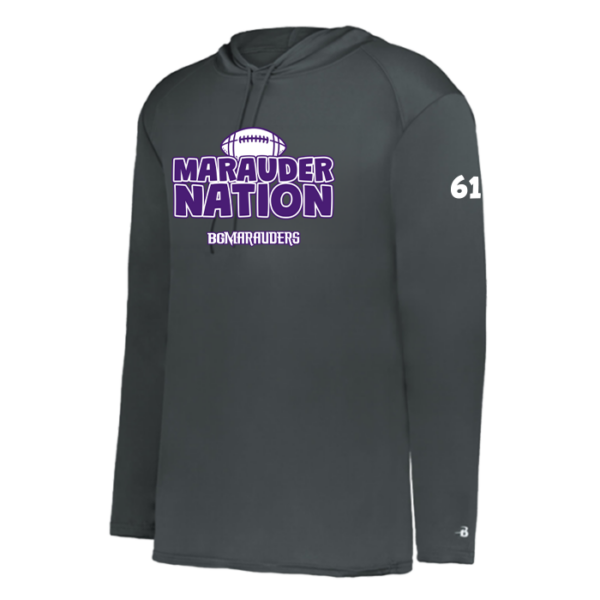 Marauder Nation Badger Performance Hooded Long Sleeve Tee