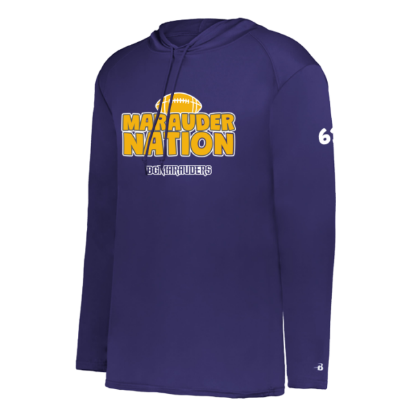 Marauder Nation Badger Performance Hooded Long Sleeve Tee