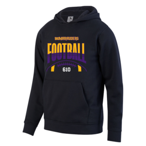 5415-BLACK-STRIPE Stripe Football Augusta Sportswear Youth 60/40 Fleece Hoodie