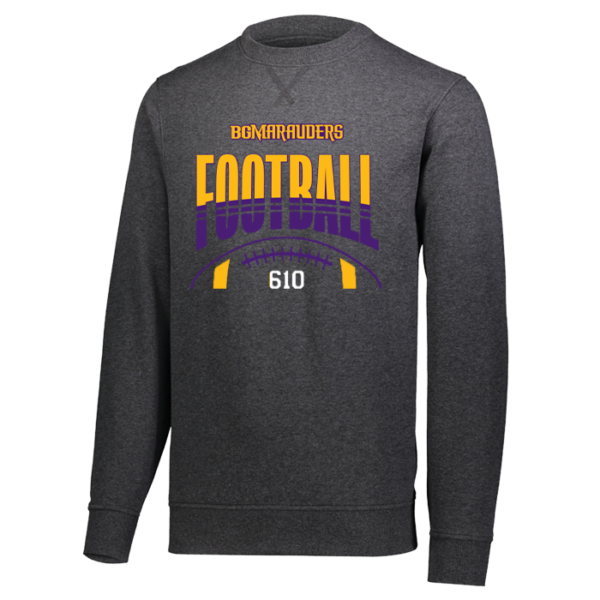 5416-CARBON-STRIPE Stripe Football Augusta Sportswear 60/40 Fleece Crewneck