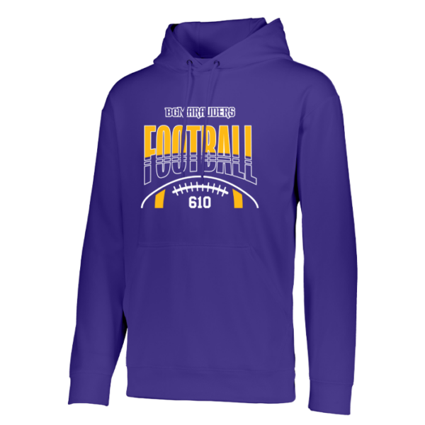 Stripe Football Augusta Sportswear Wicking Fleece Hoodie