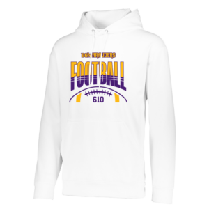 5505-WHITE-STRIPE Stripe Football Augusta Sportswear Wicking Fleece Hoodie