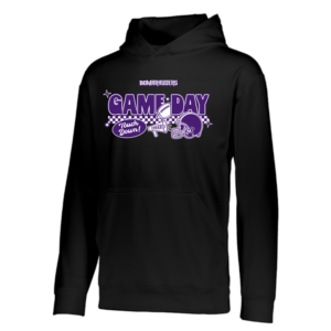 5506-BLACK-Game Checkered Game Day Augusta Sportswear Youth Wicking Fleece Hoodie