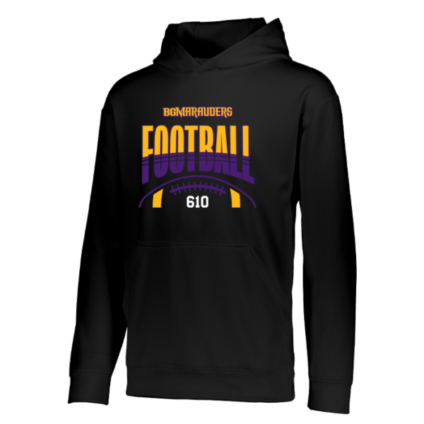 Stripe Football Augusta Sportswear Youth Wicking Fleece Hoodie