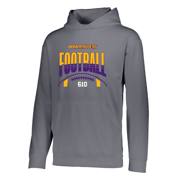 Stripe Football Augusta Sportswear Youth Wicking Fleece Hoodie