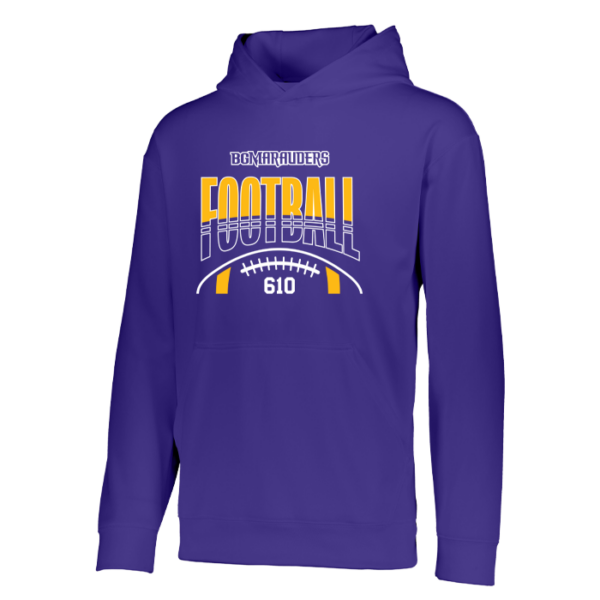 Stripe Football Augusta Sportswear Youth Wicking Fleece Hoodie