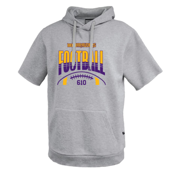 Stripe Football Fleece Short Sleeve Hoodie