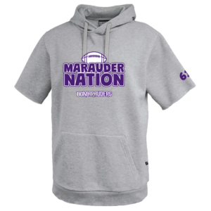 8220-GreyMar Marauder Nation Fleece Short Sleeve Hoodie