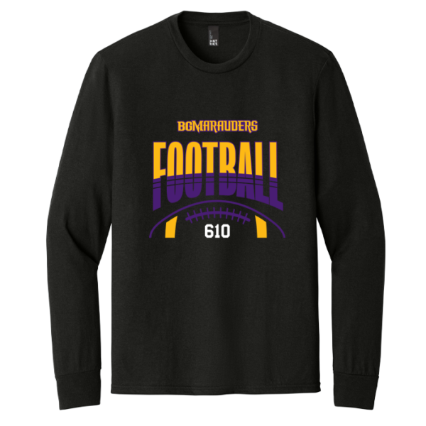 DM132-BLACK-STRIPEFOOTBALL Stripe Football District Perfect Tri Long Sleeve Tee