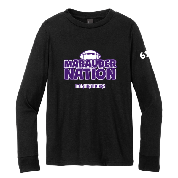 DT132Y-BLACK-MARAUDER Marauder Nation District Youth Perfect Tri Long Sleeve Tee