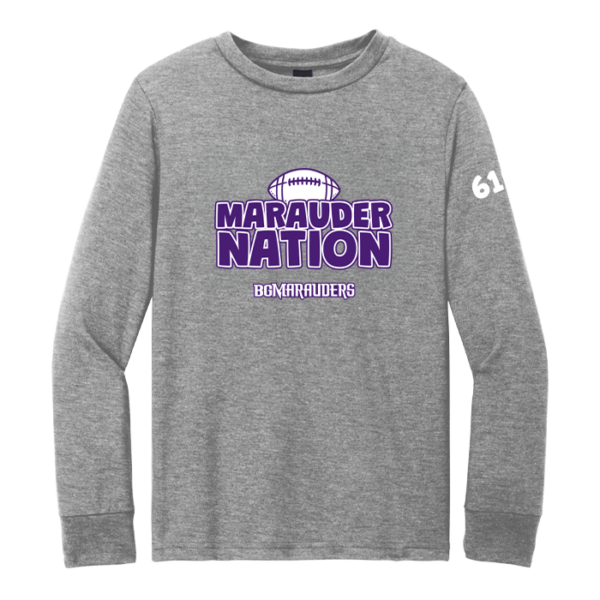 DT132Y-GREYFROST-Marauder Marauder Nation District Youth Perfect Tri Long Sleeve Tee