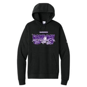 NKDR1499-BLK-CHECk Checkered Game Day Nike Club Fleece Pullover Hoodie