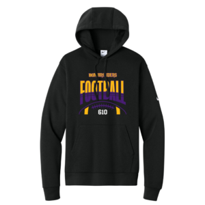 NKDR1499-BLK-STRIPE Stripe Football Nike Club Fleece Pullover Hoodie