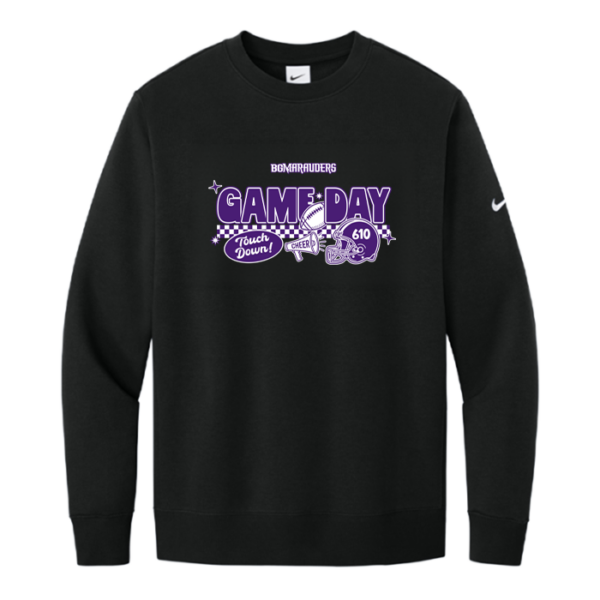 NKFD9863-BLACK-GameDay Checkered Game Day Nike Club Fleece Crew
