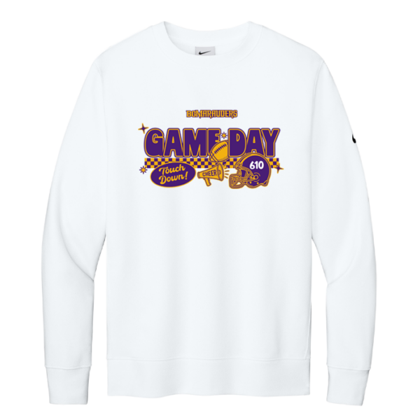 NKFD9863-WHITE-CHECKERED Checkered Game Day Nike Club Fleece Crew
