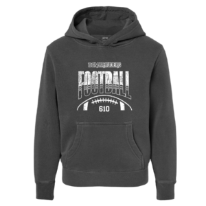 PRM1500Y-BLK-STRIPE Stripe Football Independent Trading Youth Midweight Pigment-Dyed Hoodie
