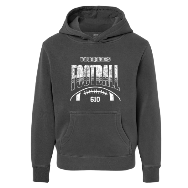 Stripe Football Independent Trading Youth Midweight Pigment-Dyed Hoodie