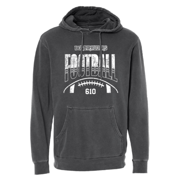 Stripe Football Independent Trading Midweight Pigment-Dyed Hoodie