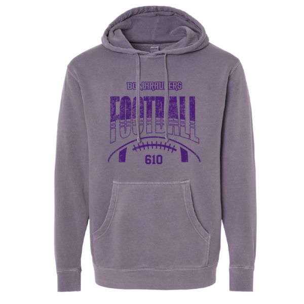 Stripe Football Independent Trading Midweight Pigment-Dyed Hoodie